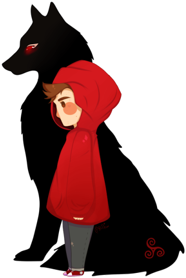 Little Red & The Big Bad Wolf - Illustration (425x750), Png Download