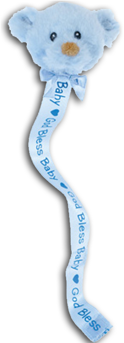 Baby Gund God Bless Baby "praise" Blue Teddy Bear Pacifier - Infant (275x685), Png Download