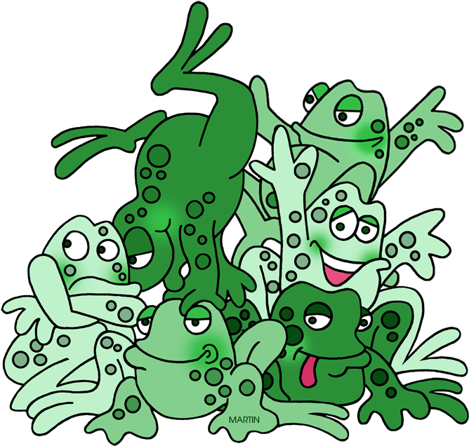 Six Frogs - Clip Art (694x655), Png Download