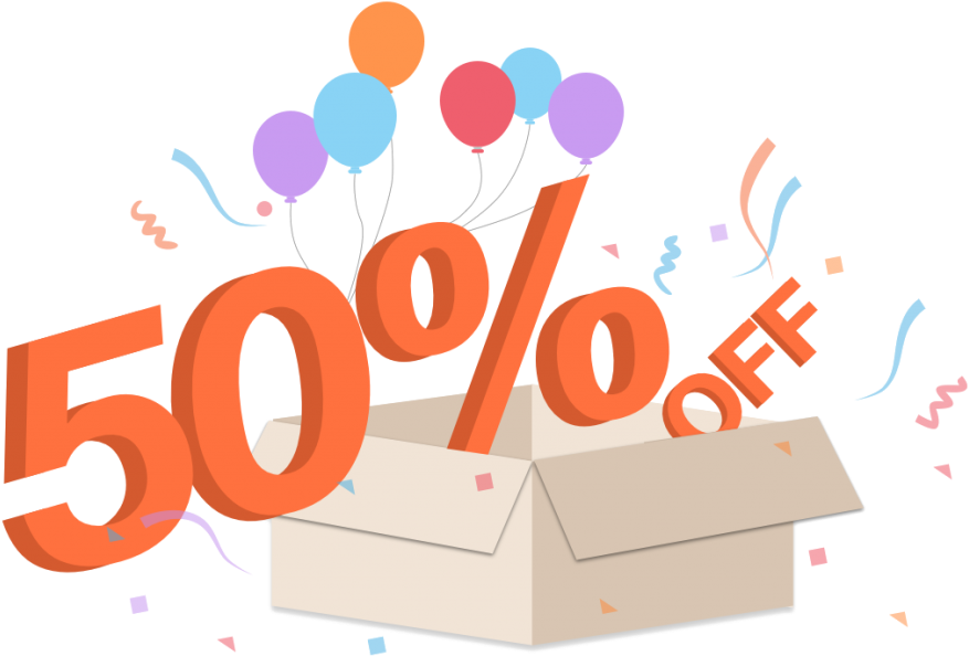 50 Off Transparent Png - 50% Off (1024x662), Png Download