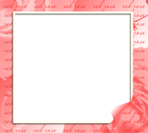 Photo Frame - Red Rose - Moldura Foto Vermelha Png (500x450), Png Download