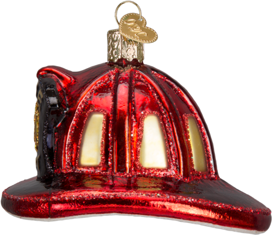 Fireman's Hat Glass Christmas Ornament - Old World Christmas Pacific Blue Tang Tropical Fish (600x600), Png Download