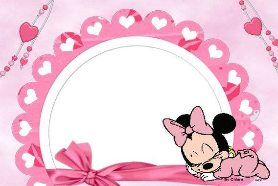 Moldura Minnie Para Bebê Imagem - Glitter Baby Minnie Mouse (568x380), Png Download