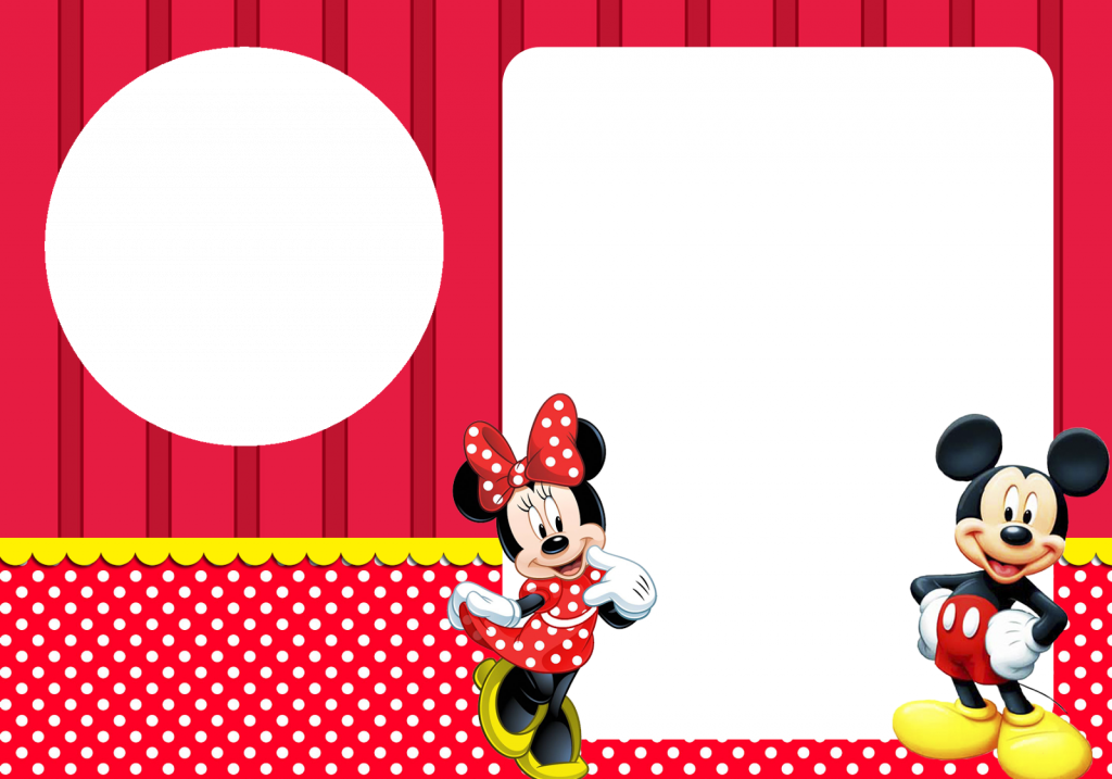 Convites Da Minnie Para Imprimir - Convite Do Mickey E Minnie (1024x717), Png Download