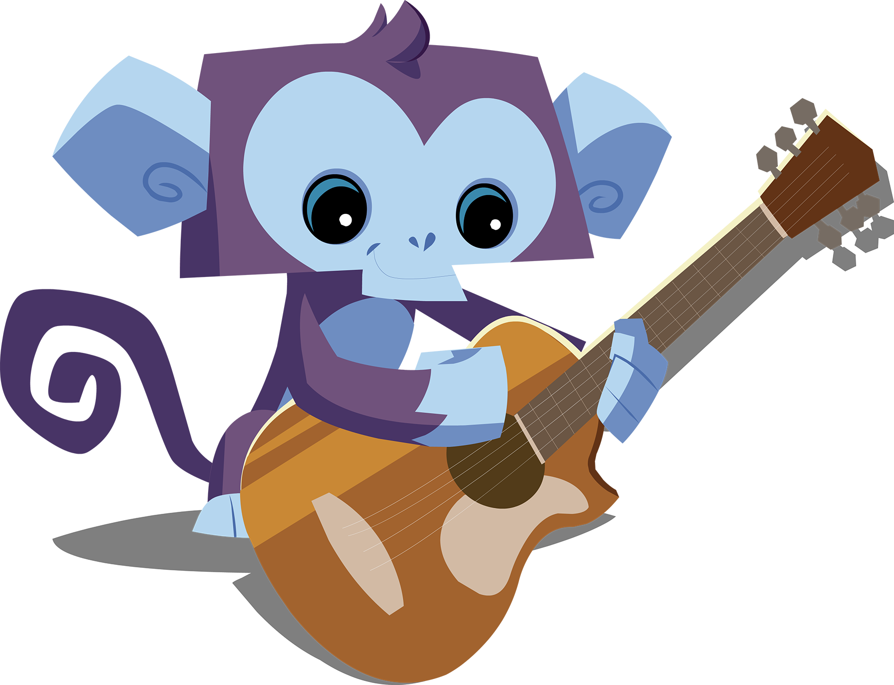Monkey With Guitar - Animal Jam Monkey (1800x1380), Png Download