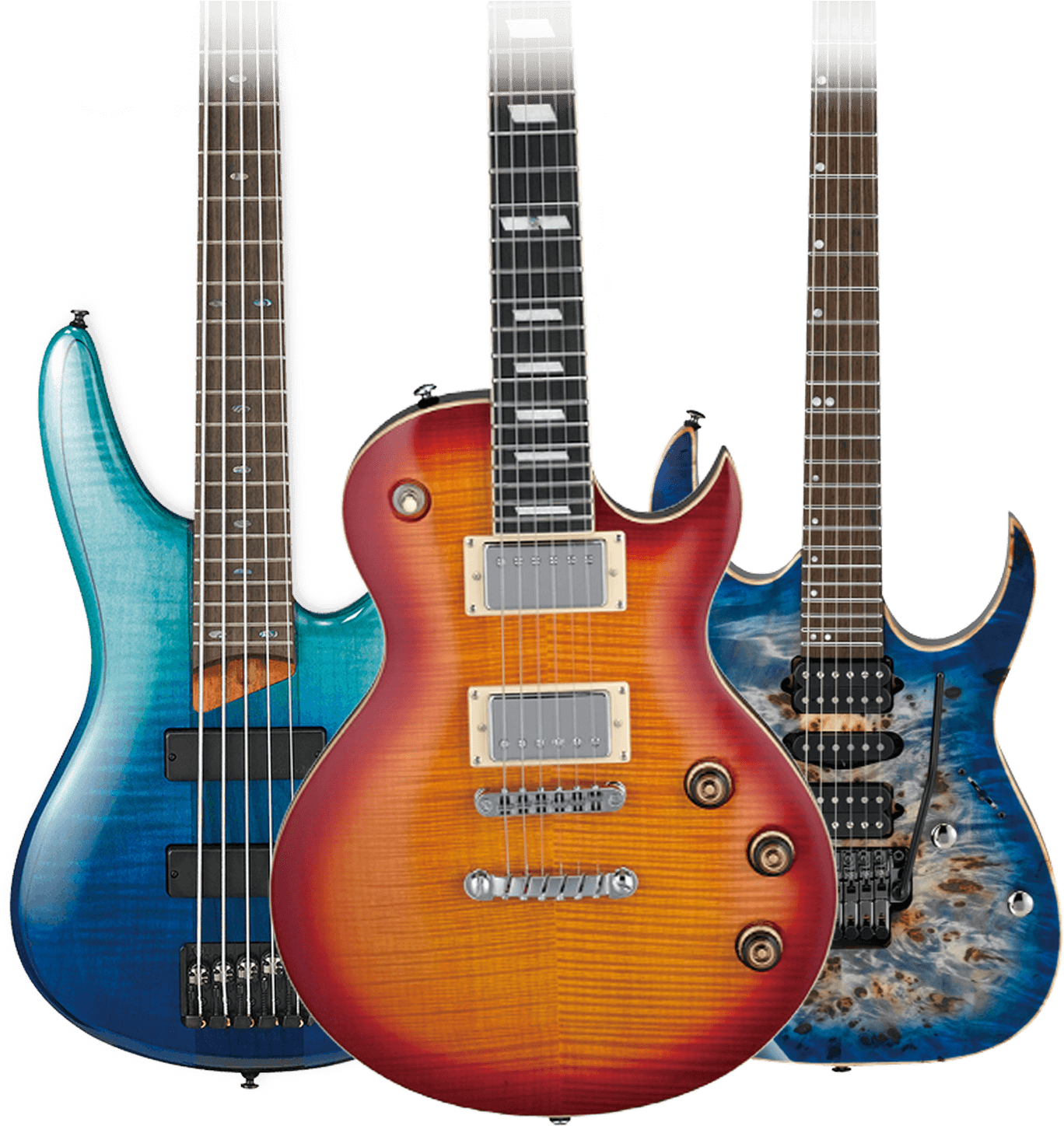 Ibanez Rg1070pbz Premium Cerulean Blue Burst (1580x1448), Png Download
