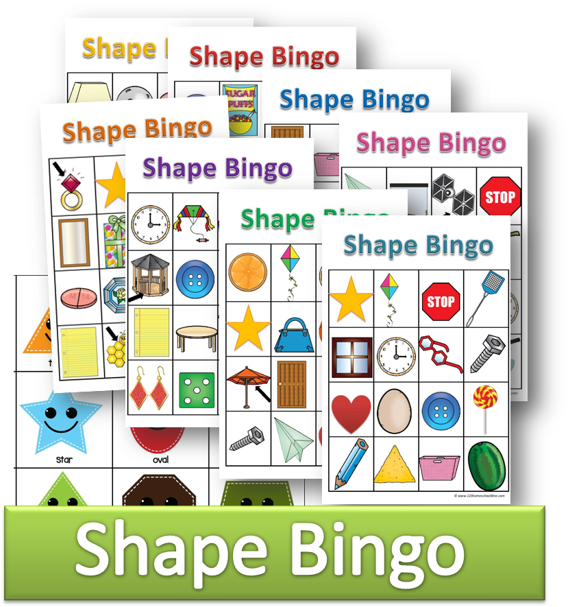 Free Printable Shape Bingo Cool Math Games For Toddler, - Preschool (837x895), Png Download