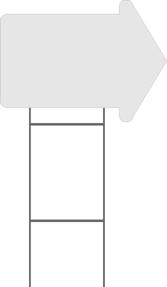 Blank Yard Sign Large Arrow Shaped - Coffee Table (583x999), Png Download