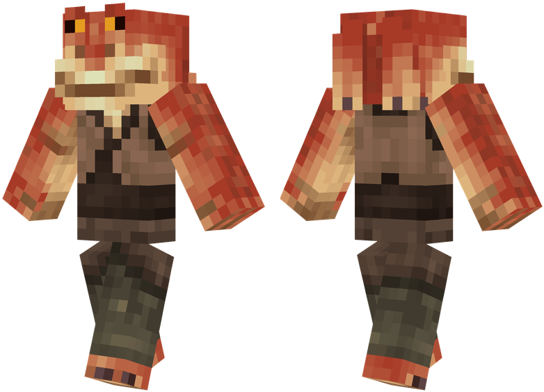 Jar Jar Binks - Minecraft Cactus Skin (804x576), Png Download