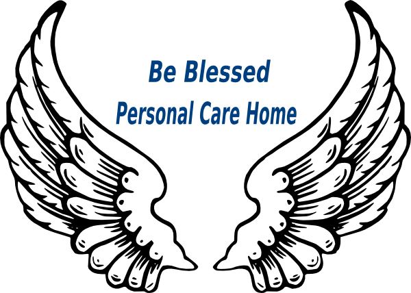 This Free Clipart Png Design Of Be Blessed Personal - Angel Wings Outline Png (600x428), Png Download