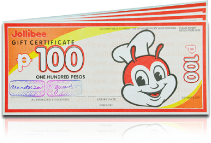 Jollibee Delivery Gift Certificate (750x750), Png Download