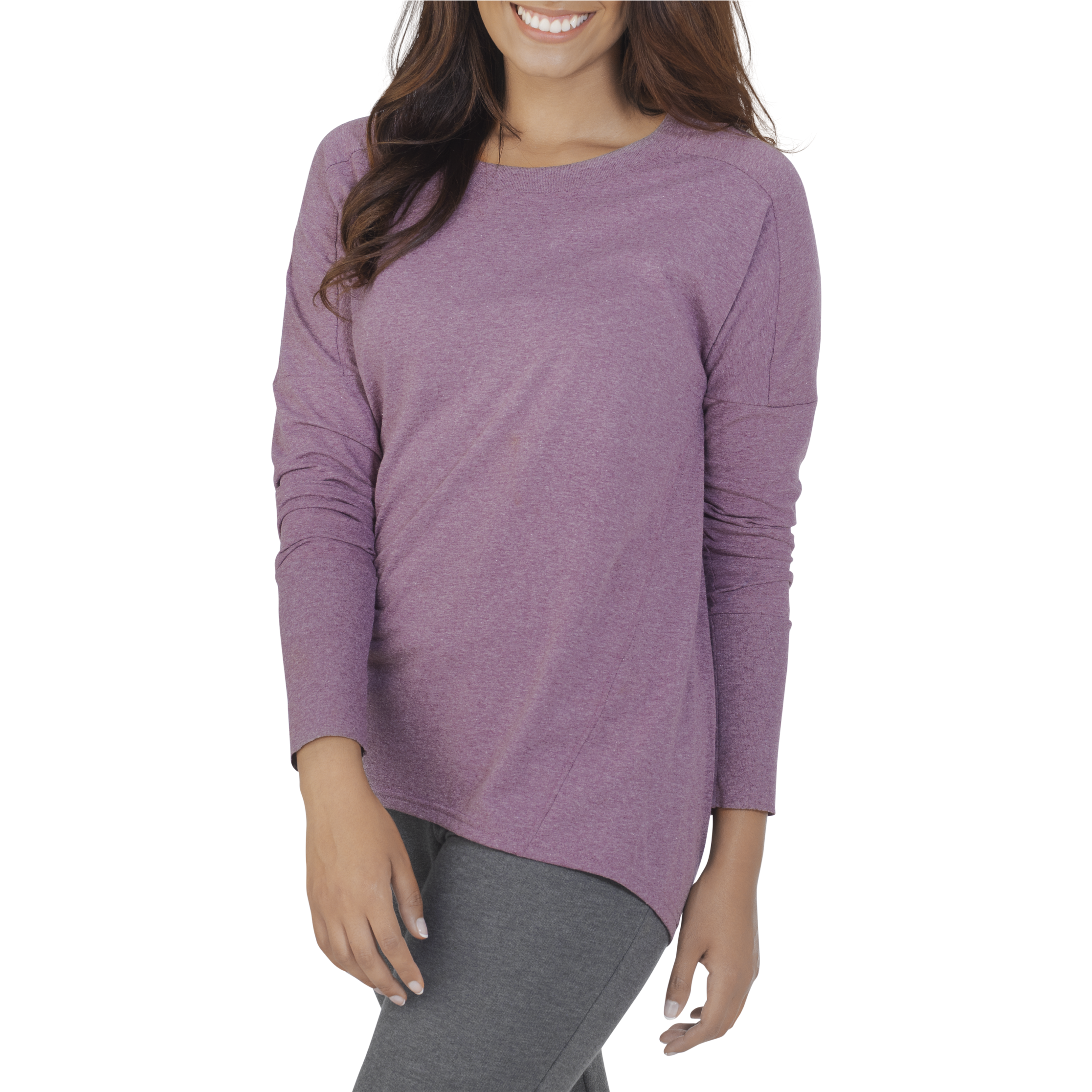 Women's Essentials All Day Long Sleeve Scoop Neck T-shirt - Fruit Of The Loom Women’s Essentials Soft Long Sleeve (2232x2768), Png Download