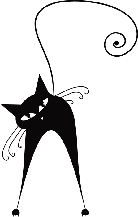 Gatos Negros - Black Cat Silhouette (446x700), Png Download