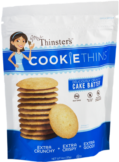 Mrs Thinsters Cake Batter Cookie Thins - 4 Oz Bag (600x600), Png Download