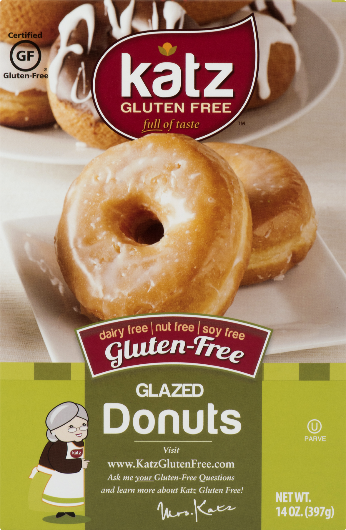 Katz Gluten-free Glazed Donuts (2 Pack) (katz Gluten (1800x1800), Png Download