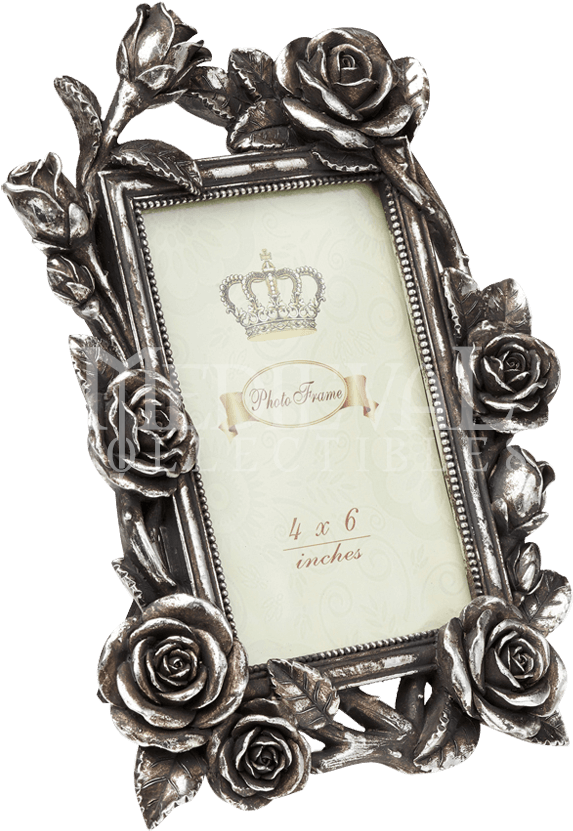 Item - Rose & Vine Antiqued Silver Photo Frame 6x4 Alchemy (850x850), Png Download