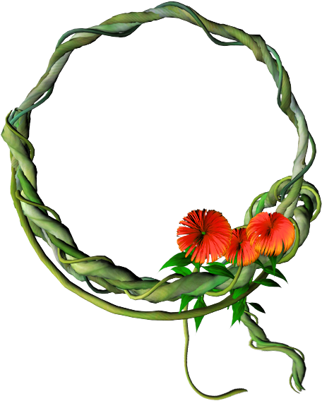 Frame Vine Orange Flowers - Floral Design (461x581), Png Download