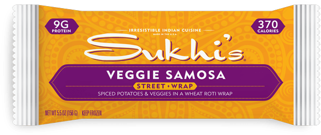 Veggie Samosa - Sukhis Street Wrap, Paneer Tikka Masala - 5.5 Oz Packet (640x265), Png Download