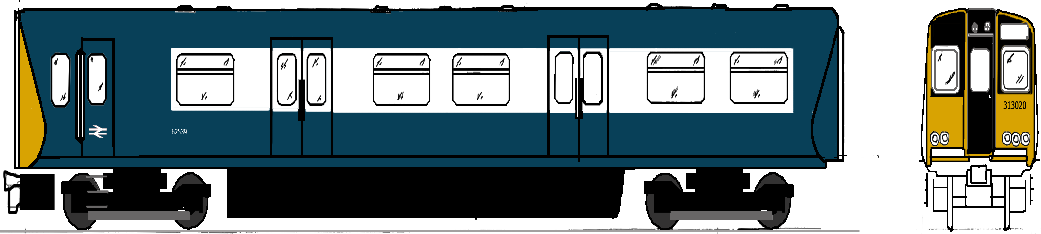 Class 313 In Rail Blue - Computer File (2142x584), Png Download