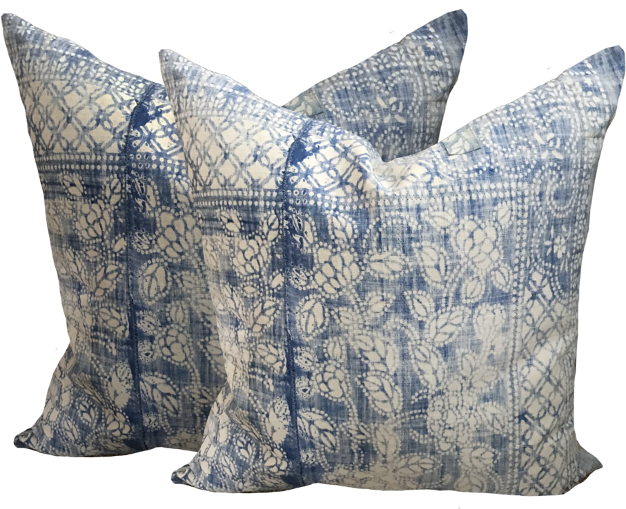 Vintage Faded Paisley Batik Pillows - Pillow (1024x810), Png Download