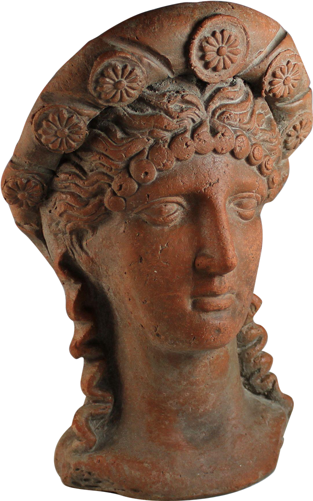 Antique Terra Cotta Roman Lady Head Sculpture With - Bronze Sculpture (1000x1000), Png Download