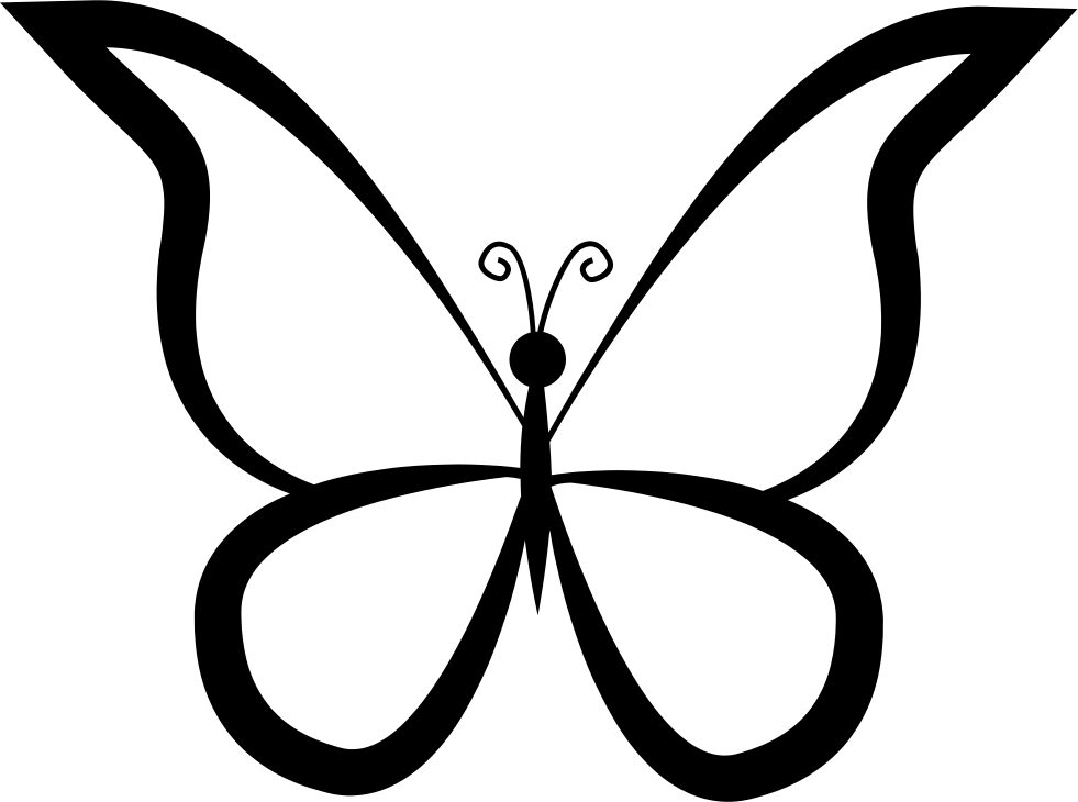 Butterfly Outline Design From Top View Comments - Clipart Pic Outline Of Butterfly (981x730), Png Download