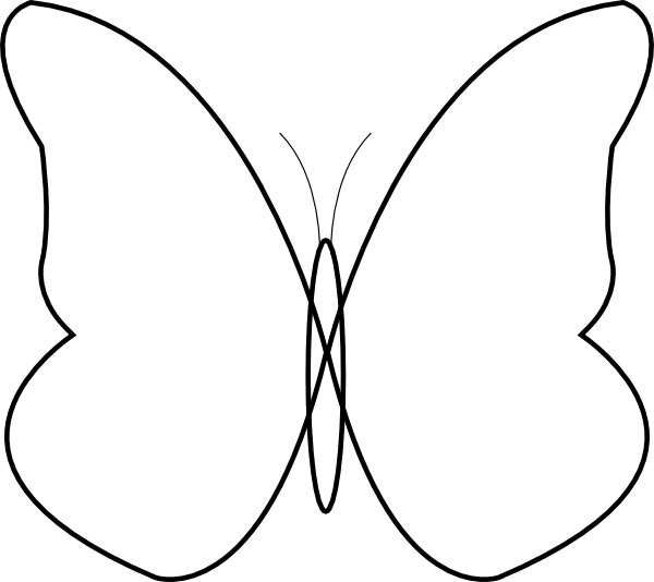 Butterfly Outline Clip Art - Pieridae (600x534), Png Download