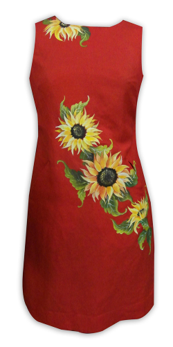 Sleeveless Red Sun Flower Dress - Pattern (500x500), Png Download