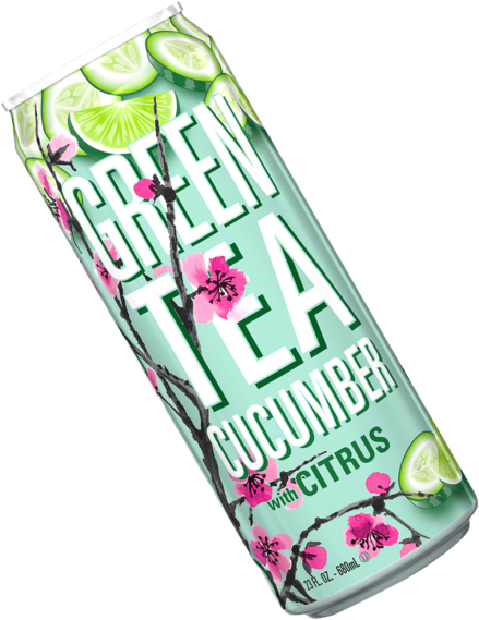 Arizona Green Tea Cucumber - Arizona Big Can Green Tea Cucumber With Citurs 23 Oz (489x600), Png Download