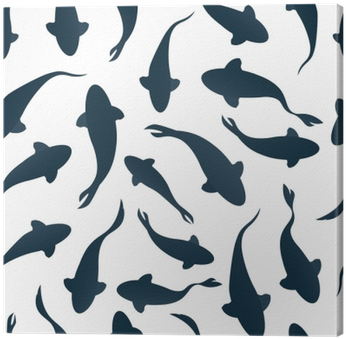 Seamless Pattern With Fish Silhouette Swimming On Light - Swimming Fish Silhouette (400x400), Png Download