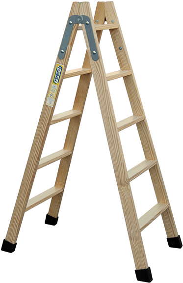 Escaleras Portatiles De Madera (384x590), Png Download
