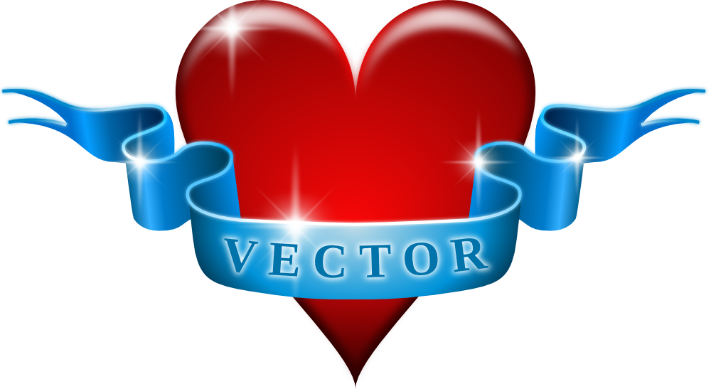 Heart And Ribbon Remix Clipart, Corazón, Descarga De - Heart With Ribbon Over (1000x547), Png Download