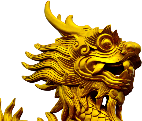 Dragon,gold,golden Dragon,dragon's Head,asia,temple,gilded, - Dragon Gold Png (500x430), Png Download