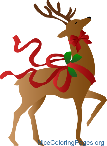 Christmas Reindeer Clipart (440x600), Png Download