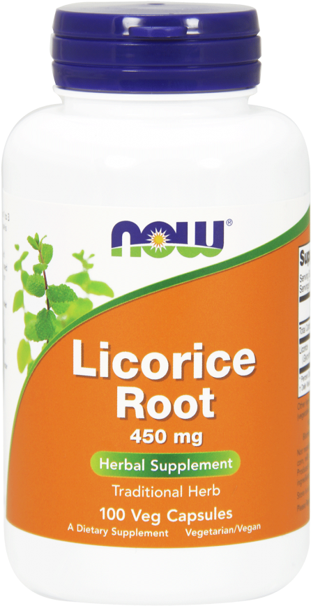 Licorice Root 450 Mg Capsules - Now Foods Licorice Root 450 Mg (100 Capsules) (472x880), Png Download