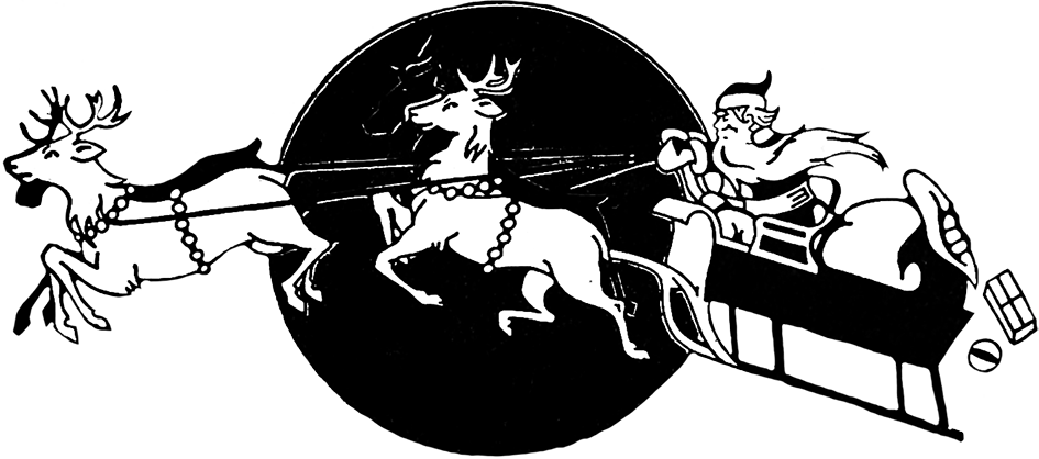 Free Download Santa And His Reindeer Clipart Santa - Santa And His Reindeer (945x418), Png Download