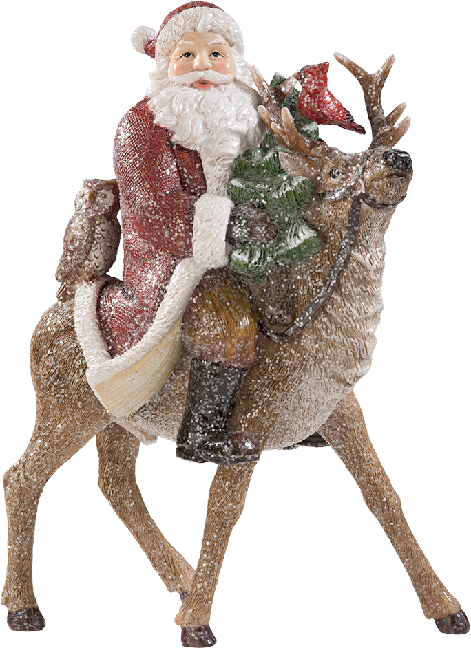 Santa Claus On Reindeer - Santa Claus (1000x1000), Png Download