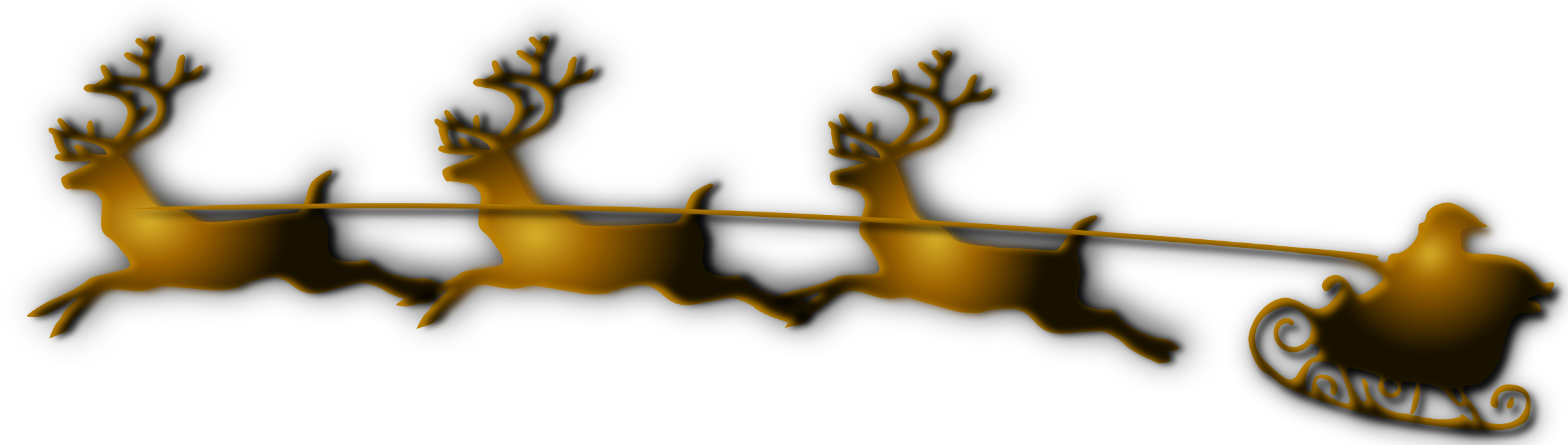 This Free Icons Png Design Of Santa And Reindeer Remix (2400x690), Png Download
