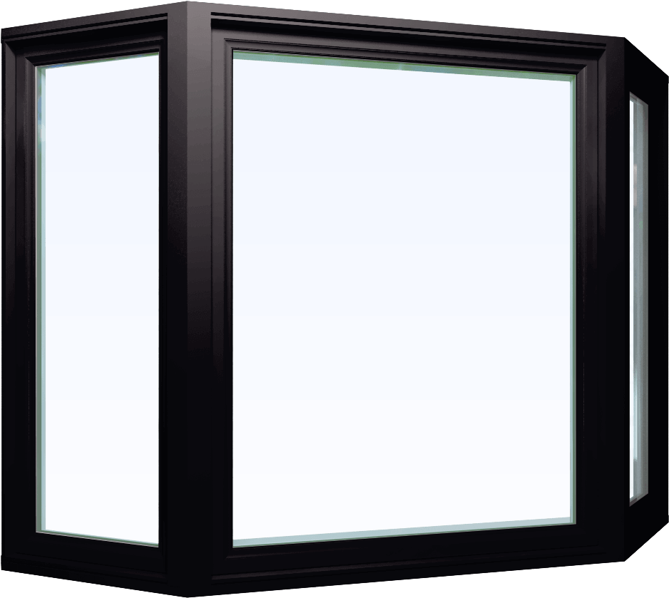 Black Custom Black Color Vinyl Replacement Bay Window - Bay Windows Black (960x840), Png Download