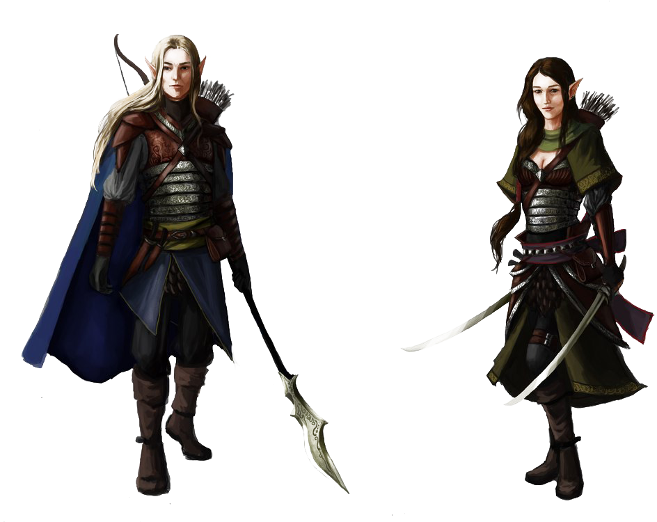 Male Elf Png Clipart Background - Rpg Elf Woman Png (1024x749), Png Download