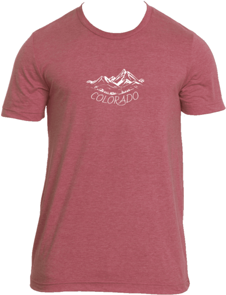 Colorado Vintage Mountain Drawing - T-shirt (600x600), Png Download
