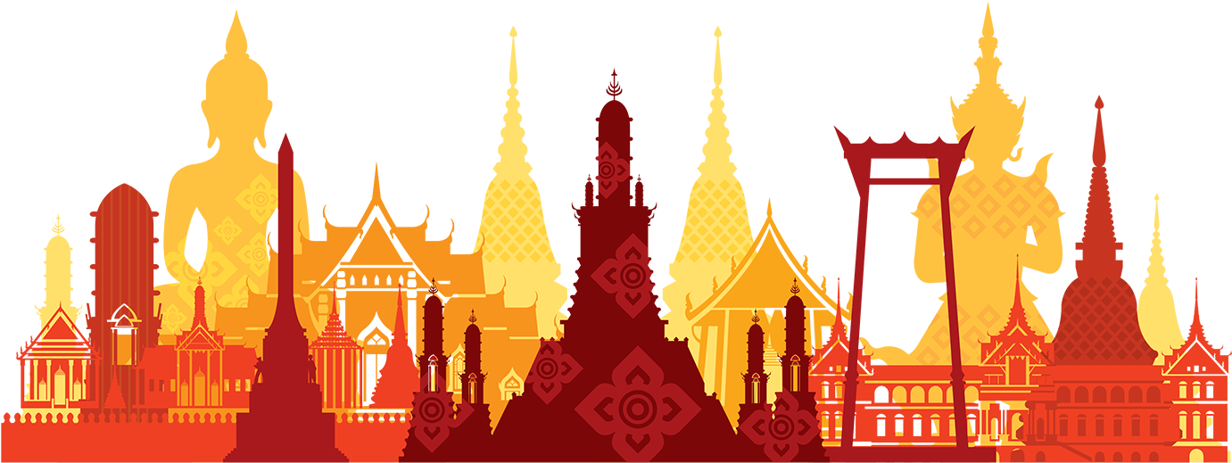 Thailand Skyline Transparent - Simeasy Thailand Ais Traveller Sim Package 4gb (1500x688), Png Download