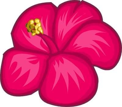 Hibiscus Clipart Red Hibiscus - Hibiscus Flower Clipart (400x351), Png Download