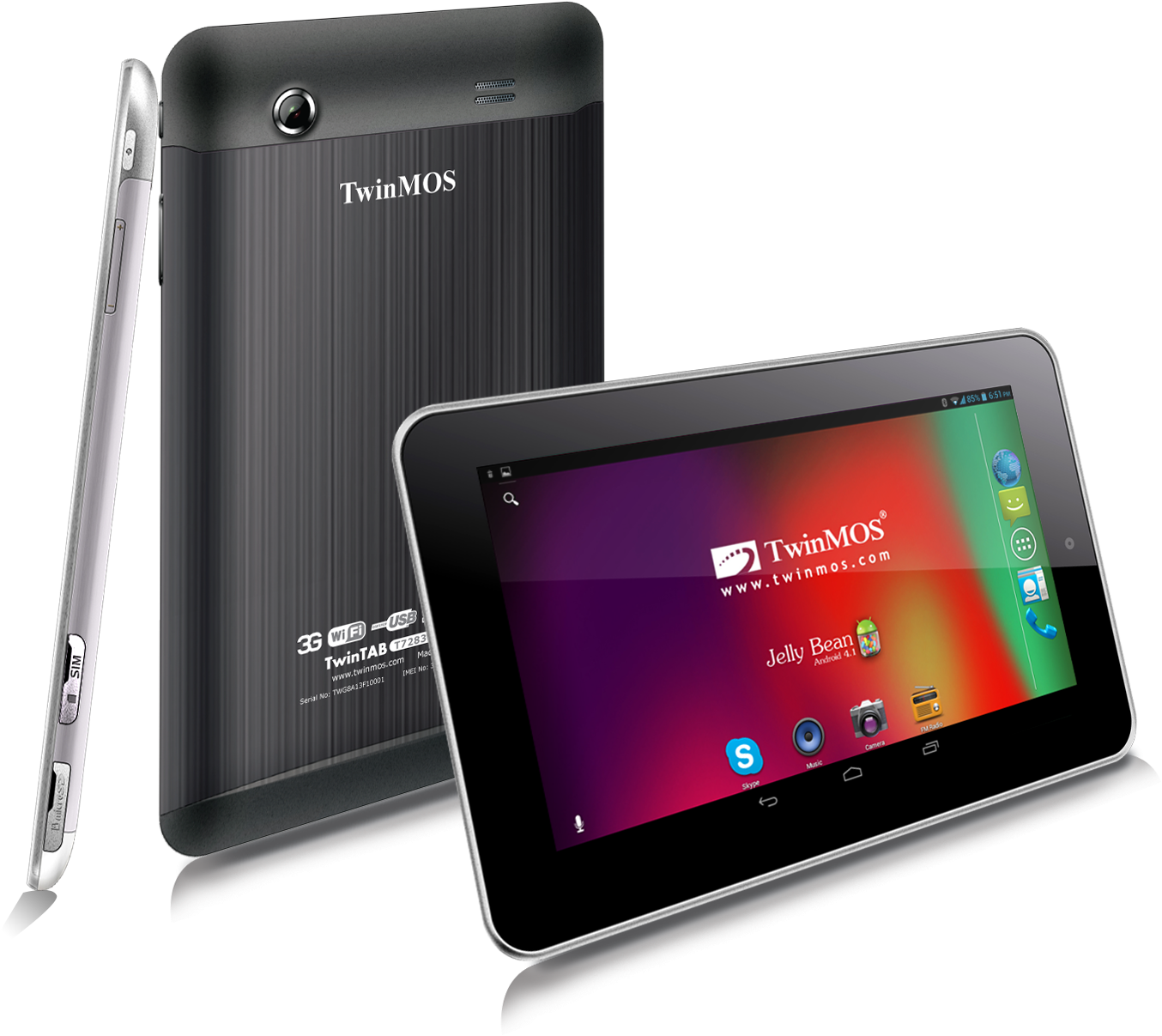 Twinmos 3g Tablet Twintab- T7283gd1 8gb Black - Twinmos T7283gd1 (1440x1299), Png Download