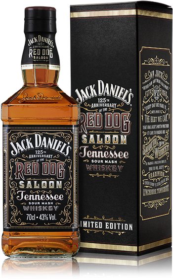 Jack Daniel's Red Dog Saloon Commemorative Bottle - Jack Daniel's Red Dog Saloon 125th Anniversary 86 Proof (500x617), Png Download