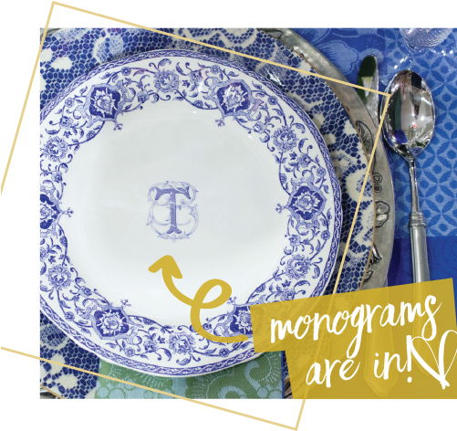 Placesetting - Gien Monogram I Salad/dessert Plate (500x500), Png Download