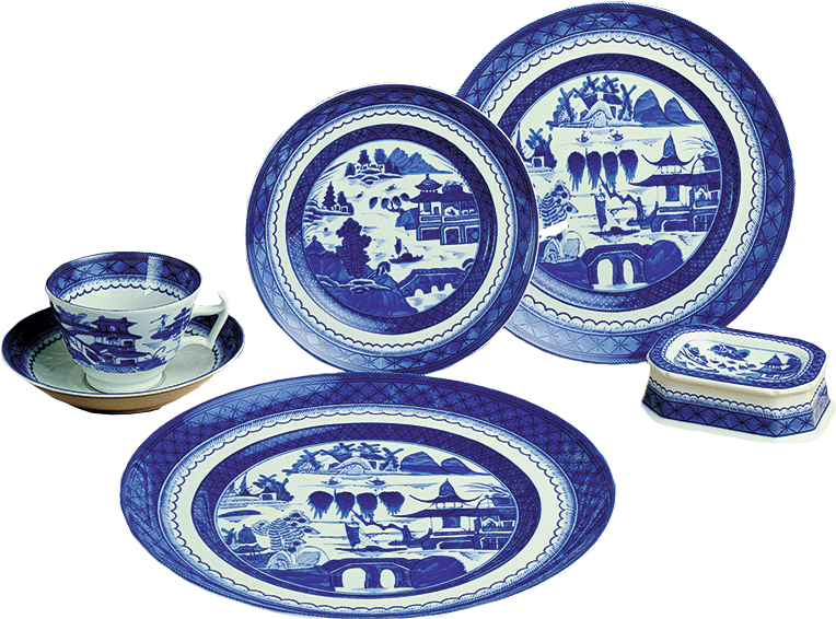 Mottahedeh Blue Canton 5 Five Piece Setting - Mottahedeh Blue Canton 5 Piece Place Set . Includes: (800x800), Png Download