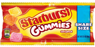 The Amazing Flavours Of Starburst In A Soft Gummy Chew - Starburst Candy (400x343), Png Download