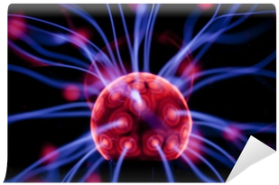 Plasma Ball With Colorful Patterns On Black Background - Plasma Bal Groot | Lichtgevende Bol, Plasma, Bliksem (400x400), Png Download