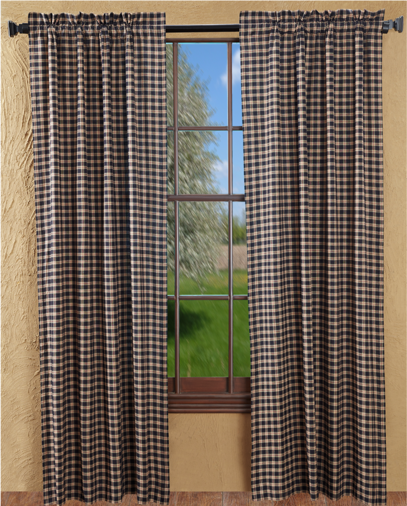 Primitive Curtains Bingham Star Plaid Dpanels 84 17154 (1000x1000), Png Download